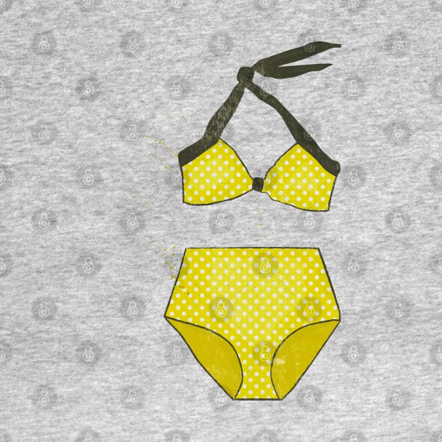 Yellow Polkadot Bikini by Sybille